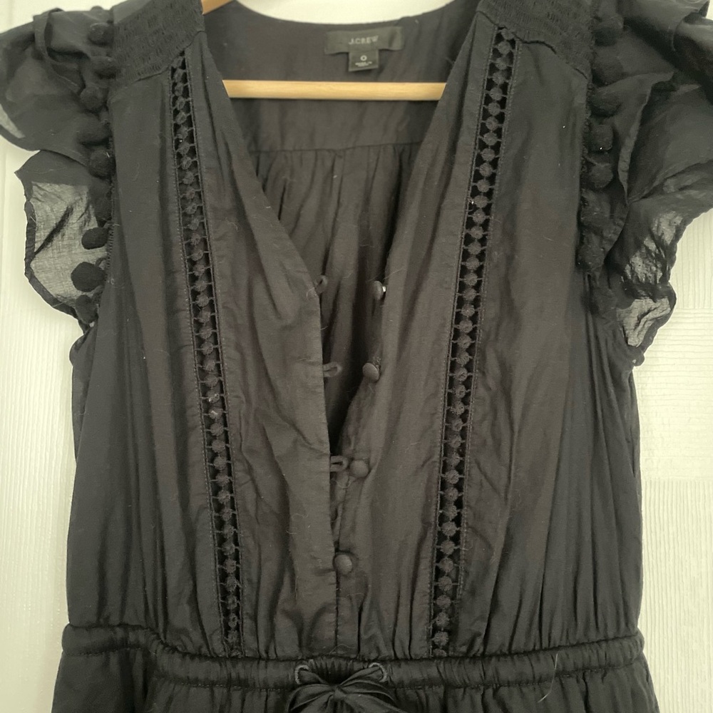 J Crew Black Ruffled Dress - Picture 2 of 5